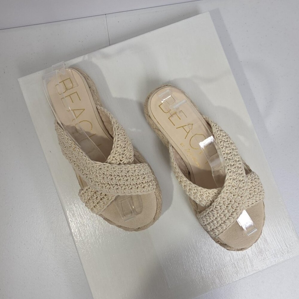 Beach By Matisse Sandals Womens Size 9 Beige Miami Woven Espadrille Slide - Picture 7 of 10